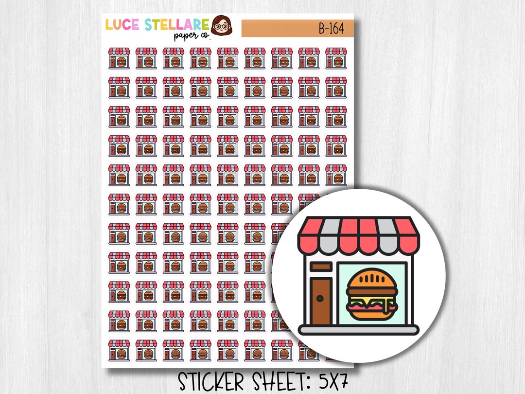 Restaurant Sticker Editable Fast Food Restaurant Planner Stickers / B-164 - Etsy