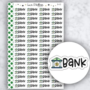 Naklejki BANK Planner / Naklejki na dzień wypłaty / Naklejki na rachunek do zapłaty / Naklejki budżetowe / Planner Erin Condren /B-113