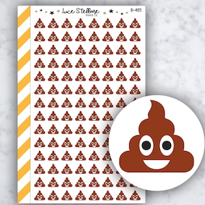 POOP EMOJI Planner Pegatinas / Emoji Pegatinas / Erin Condren Planner / Happy Planner Pegatinas / Pegatinas Funcionales / Planificador Vertical/B-485