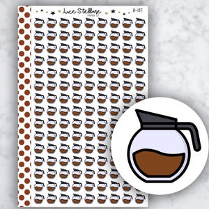 COFFEE POT Planner Stickers / Coffee Date Reminder / Coffee Lover Stickers / Erin Condren Planner / Happy Planner Stickers / B-187