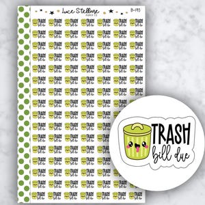TRASH BILL DUE planner stickers / stickers factuur verschuldigd / stickers budget planner / autoverzekering factuur verschuldigd/B-193