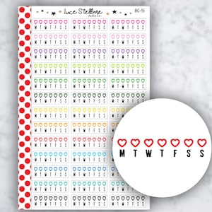 HABIT TRACKER Planner Aufkleber / Wöchentliche Habit Tracker Aufkleber / Funktionale Aufkleber / Erin Condren Planer / Happy Planner / BC-51