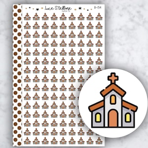 KIRCHE Planer Aufkleber / Sonntag Planer Aufkleber / Bibelarbeit Aufkleber / B-154