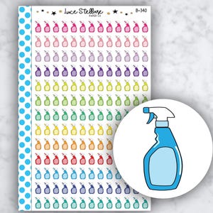 SPRAY BOTTLE Planner Stickers / To Clean Reminder / Chores Tracker Stickers / Erin Condren Planner / Happy Planner Stickers / B-340