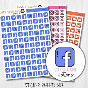 Social Media Icon Planner Stickers / B-43