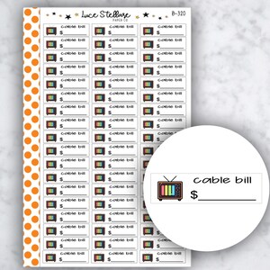 Plannerstickers CABLE BILL DUE / B-320