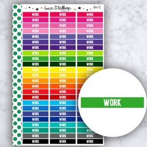 WORK Header Planner Stickers / Schemaherinnering / Werkurentracker / Werkherinnering / BH-12