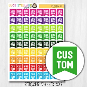 Custom Text Flag Planner Stickers / Flag Planner Stickers / Erin Condren Planner / Happy Planner Custom Text / Functional Stickers
