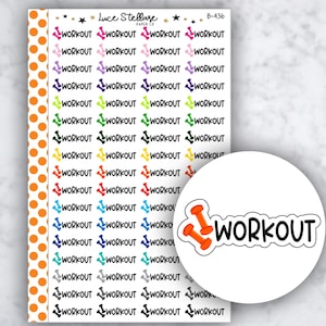 WORKOUT Planner Stickers / GYM Planner Stickers  / Workout Tracker / B-436