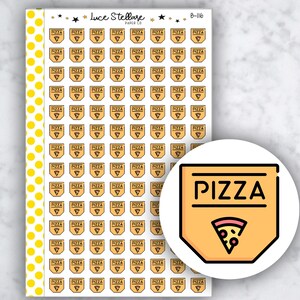 Pegatinas para planificador de pizza / Pegatinas para rebanadas de pizza / Planificador Erin Condren / Planificador feliz / Pegatinas con íconos / Pegatinas para noche de pizza / B-116