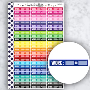 WERK PLOEGSCHEMA Planner Stickers / Schema Herinnering / Werkuur Tracker / Erin Condren Planner / Happy Planner Stickers / Bh-05
