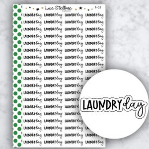 LAUNDRY DAY Script Planner Stickers /Laundry Planner Sticker /Laundry Reminder / Erin Condren Planner / Happy Planner Stickers  /A-03