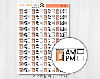 Medication Tracker Planner Stickers / D-35