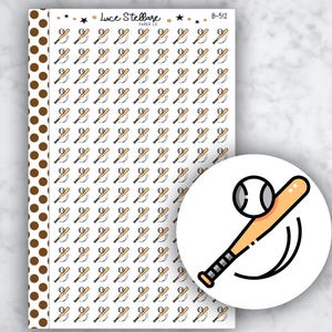 BASEBALL plannerstickers/honkbal oefenherinnering stickers/game dag stickers/Erin Condren planner/Happy planner/B-512
