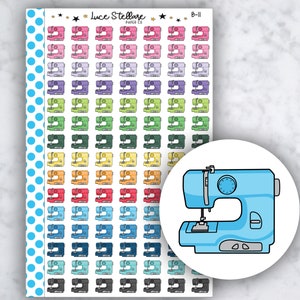MÁQUINA DE COSER Pegatinas del planificador / Pegatinas de costura / Pegatinas de artes y manualidades / Erin Condren Planner/B-11