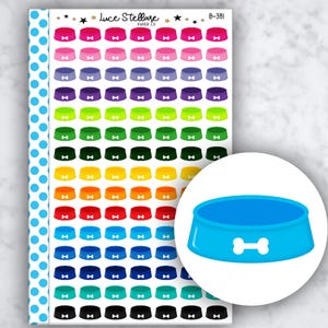 Adesivi per planner con icona DOG BOWL / Adesivi per planner per cani / Adesivi per planner per cibo per cani / Promemoria per acquistare cibo per cani / B-155