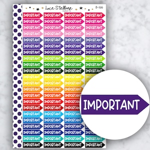 Adesivi IMPORTANTI per planner con frecce / Adesivi promemoria importanti / Adesivi funzionali / Planner Erin Condren / Happy Planner / B-166