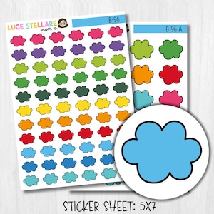 Doodle Cloud Box Planner Stickers /  B-96
