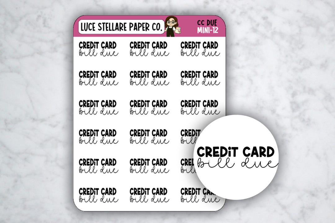 Credit Card Bill Due Script Planner Stickers / M-12 - Etsy