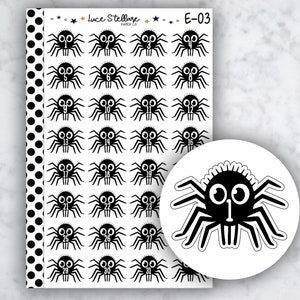 SPIDER DATE COVERS Planner Stickers / Halloween Date Covers Planner Stickers /E-03
