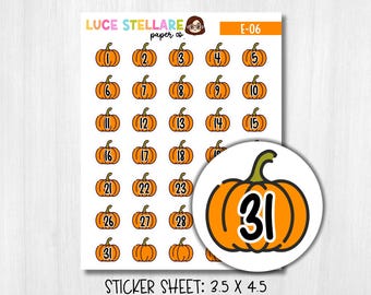 Pumpkin Date Covers Planner Stickers /E-06