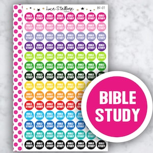 BIBLE STUDY PUNKTE Planer Aufkleber / Bibelstudizierer Erinnerung / Aufkleber zum Kirchentag / Sonntagskirche / Bf-07