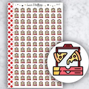 Pegatinas para planificador de pizza / Pegatinas para rebanadas de pizza / Planificador Erin Condren / Planificador feliz / Pegatinas con íconos / Pegatinas para noche de pizza / B-117