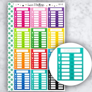 WOCHENZEITPLAN Full Box Planner Stickers / Side Bar Full Boxes Planner Stickers / Happy Planner Stickers /Erin Condren /BD-18