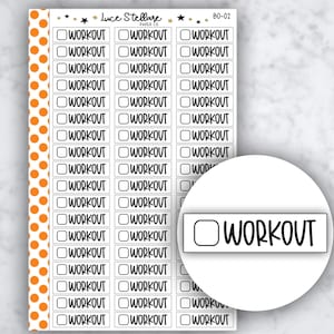 WORKOUT Planner Stickers / Workout Reminder Stickers / Workout Tracker / Workout Checklist Stickers/  BO-02