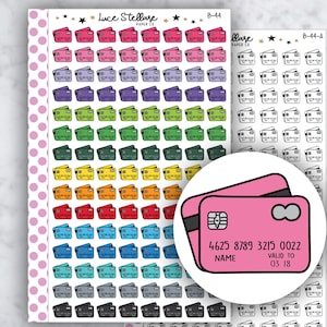 Pegatinas para planificador de facturas vencidas con tarjeta de crédito / Pegatinas para planificador de facturas vencidas / Planificador Erin Condren / Planificador feliz / Pegatinas funcionales / Pegatinas con íconos / B-44