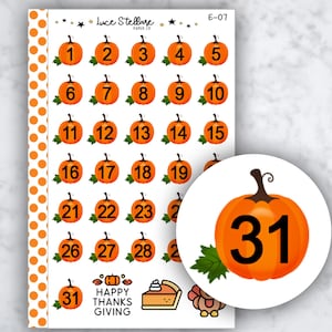Pumpkin Date Covers Planner Stickers / E-07