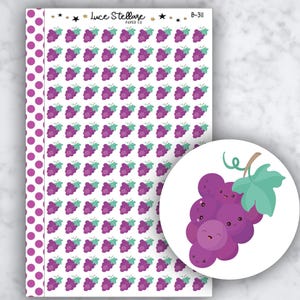 TRAUBEN Sticker / Obst Sticker / Mahlzeit Sticker / Erin Condren Planer / Happy Planner Sticker / Icon Sticker /B-311