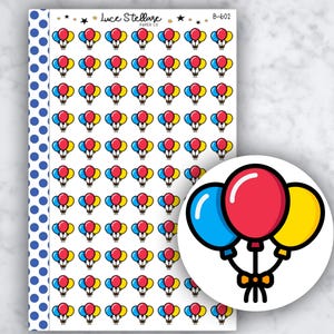 Pegatinas de planificador de GLOBOS / Pegatinas de planificador de recordatorio de cumpleaños / B-602