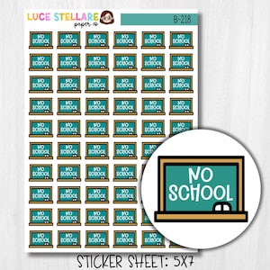No School Planner Stickers /  B-218