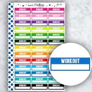 WORKOUT QUARTER BOXES Planner Stickers / Workout Tracker Stickers / Functional Stickers / Erin Condren Planner / Happy Planner / bc-04