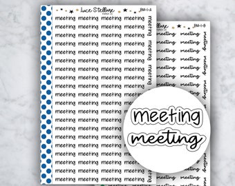 MEETING SCRIPT Planner Stickers /Meeting Reminder Stickers /Erin Condren Planner / Happy Planner Stickers /Meeting Tracker BM-01