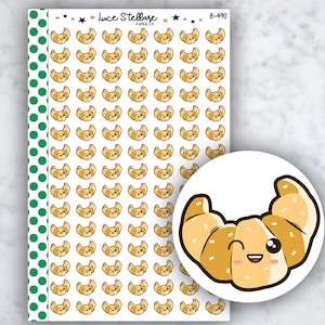 CROISSANT Planner Stickers / Bake Planner Stickers / Bread Stickers / Erin Condren Planner / Happy Planner Stickers /B-490