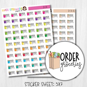Order Groceries Planner Stickers / D-14