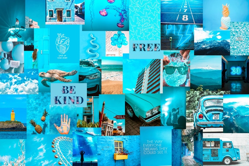 BLUE VSCO Collage Ocean Eyes Vsco Collage Wall Collage Etsy
