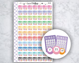 BINGO Planner Stickers / Bingo Cards Planner Stickers / Bingo Night Reminder / Bingo Tracker / Erin Condren Planner / Happy Planner /B-40