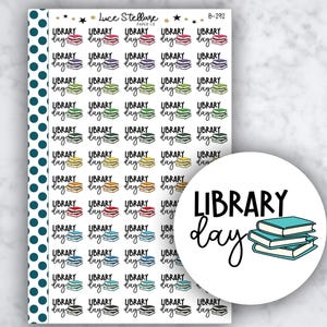 LIBRARY DAY Planner Stickers / Book Planner Stickers / B-292