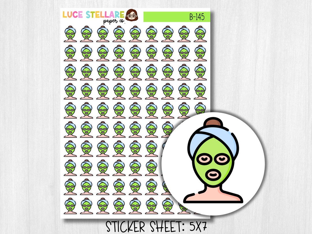 Sticker Mask Sheet Facial Mask Planner Stickers / B-145 - Etsy
