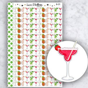 COCKTAIL DRINKS Planner Pegatinas / Recordatorio de salida / Pegatinas de recordatorio de fiesta / Erin Condren Planner / Happy Planner / B-371