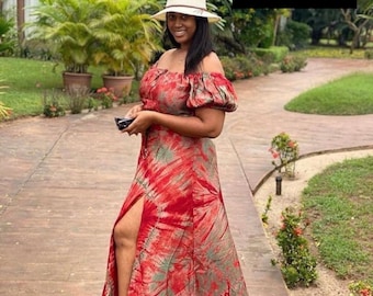 Nigeria Tie Dye Bubu, Beach Ready Abaya Dress, Long Bohemian Adire Maxi, Silky Flowy Resort Kaftan Wear, Ladies Butterfly Gown