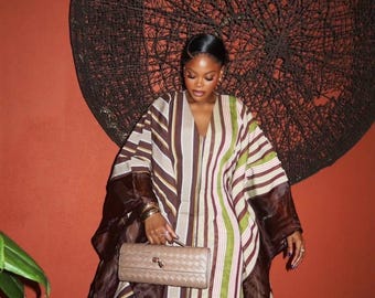 Aso Oke Zip Front Long Dress, Asoebi Birthday Maxi, Organza Wedding Guest Outfit, Organza Embellished Women’s Party Gown, Nigeria Fabric