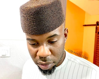 Handmade Fully Beaded Luxury Cap, Nigerian Asoebi Wedding Cap, Kufi Hat Groom, Bridal Headgear, African Royal CapTraditional Clothing