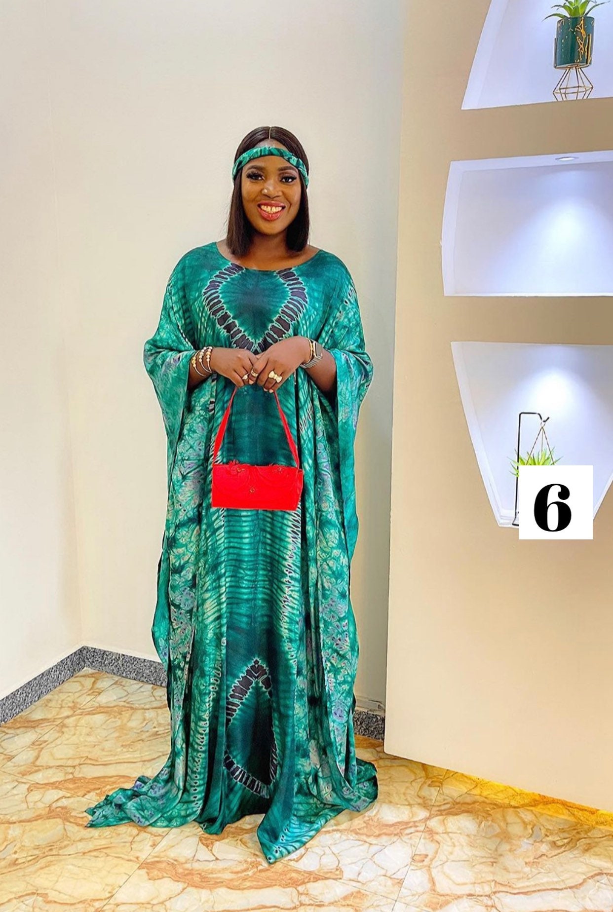Tie Dye Adire Silk Maxi Dress Nigeria 