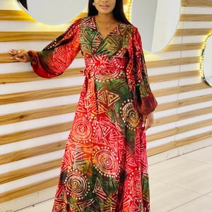 white christmas dresses HDAfricanDress African Women 2024 Summer Kaftan Chiffon Dress –  hdafricandress main image 0