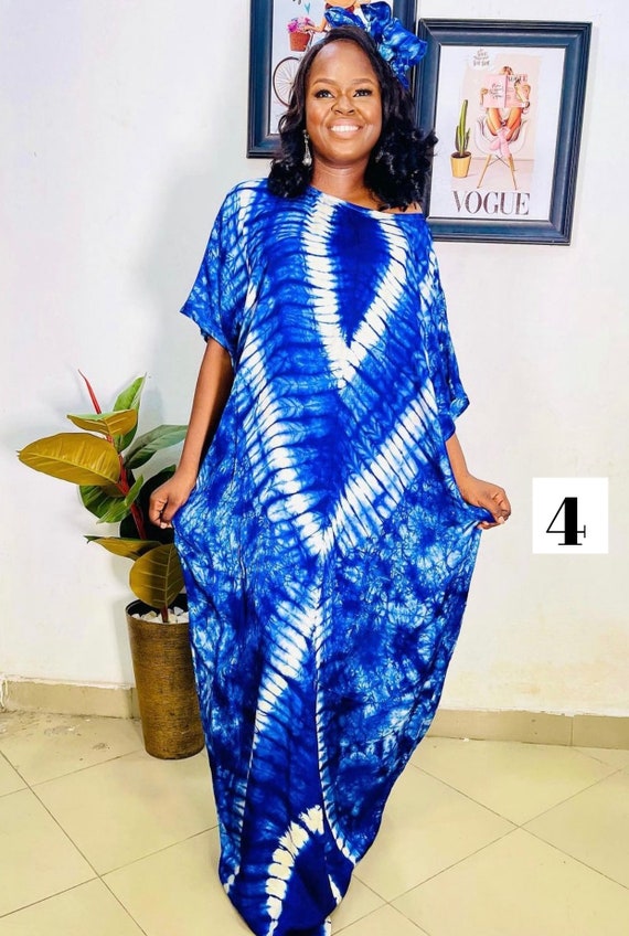 African Tie Dye Maxi Dress / Adire fashion / African Print