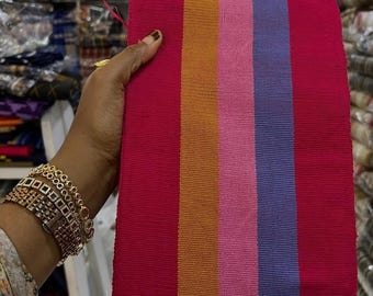 Hand Woven Cotton Aso Oke Fabric, Nigerian Yoruba Wedding Ipele, Colorful Strips